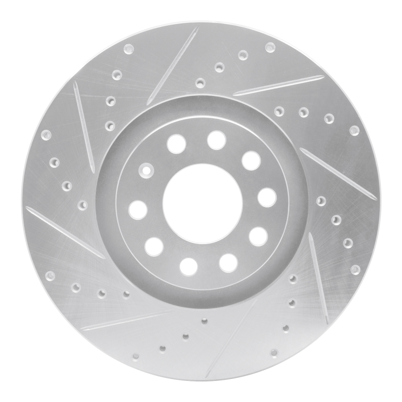 Audi A4 Quattro Brake Rotor (1) - Front Left - R1 Concepts - Drilled & Slotted - Silver - `98-`09 Audi A4 Quattro Brake Rotor (1) - Front Left - R1 Concepts - Drilled & Slotted - Silver - `98-`09